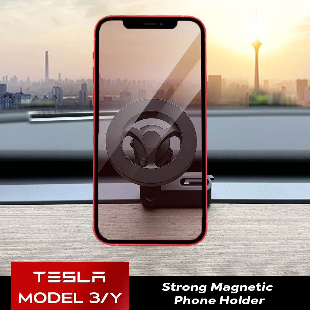 

Сильный магнитный держатель для телефона Tesla Model 3 Y Magsafe для iPhone 14 13 12 Pro Max с уникальным дизайном основания для воздуховыпускного отверстия