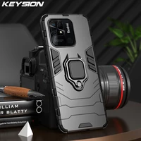 keysion shockproof armor case for redmi 10c 10a 10 india ring stand phone back cover for xiaomi redmi note 11s 11t 5g 11 pro 5g
