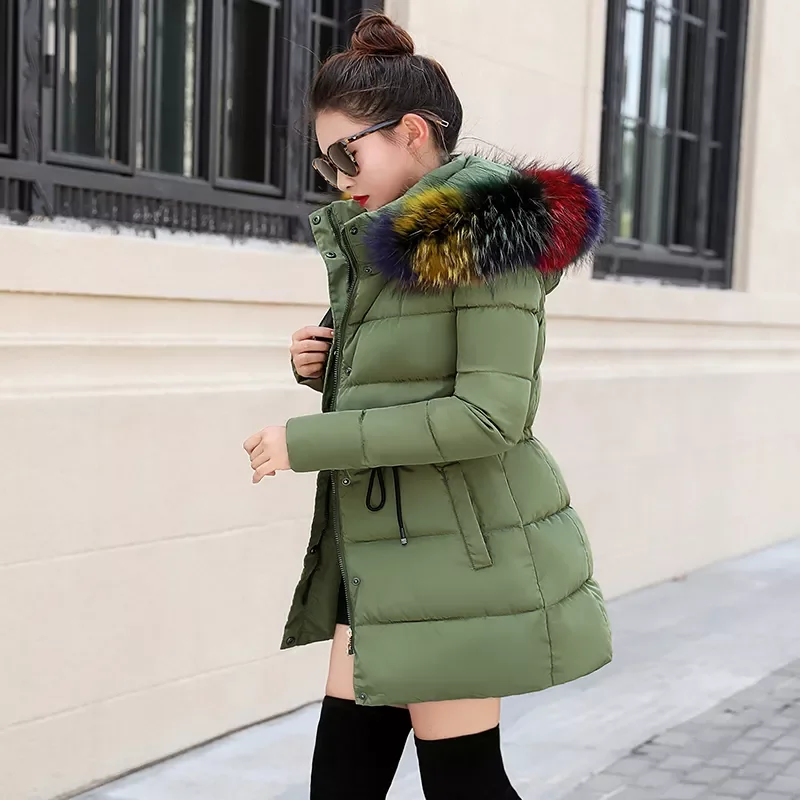 winter parkas women Ladies Casual Long Coats Woman Jackets Winter Women Hooded Fur Collar Cotton Warm Outwear