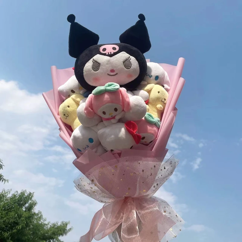 

Мультяшный аниме Kawali Kuromi плюшевый букет мягкие животные плюшевые игрушки день Святого Валентина Рождество Выпускной День рождения подарки