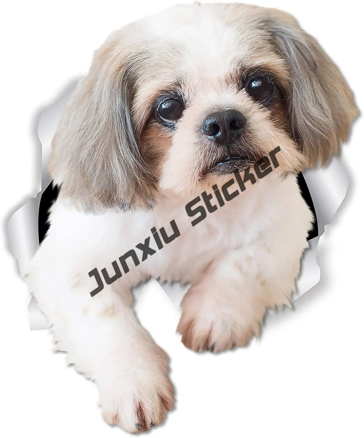Улыбающаяся виниловая наклейка ши-тцу собака пород на бампер для ноутбуков