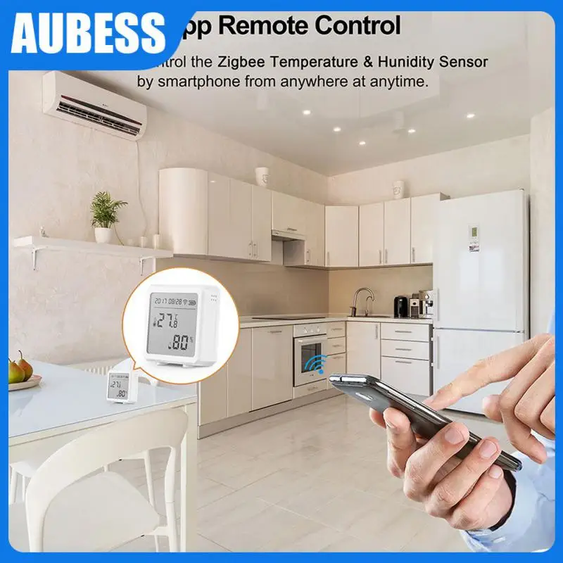 

Portable Lcd Screen Display Tuya Zigbee Temperature Humidity Sensor Battery Power Temperature Sensor Intelligent Linkage