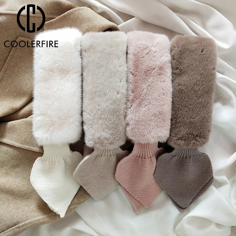 

Корейский вариант, плюшевый шарф для женщин, имитация кроличьей шерсти, Дамский шарф с Instagram, осенне-зимний теплый, защита шеи, AD2149
