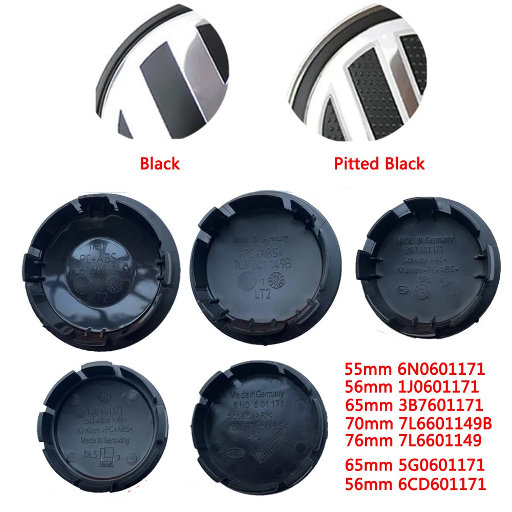 

4pcs 55mm 56mm 65mm 70mm 76mm Car Styling Wheel Center Cap Hub Covers Badge Accessories For Vw Jetta MK5 Golf Passat