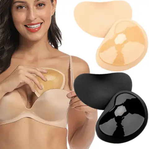 2pairs Silicone Bra Inserts Breast Pads Sticky Push-up Women Bra Cup Thicker Nipple Cover Patch Bikini Inserts for Swimsuit