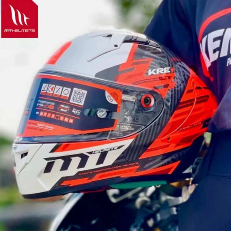 MT Helmet KRE Track Полный шлем из углеродного волокна Мотоциклетный для мужчин и женщин