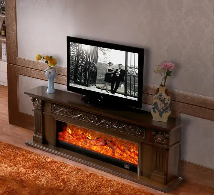 Украшение для гостиной подогреваемый камин телевизионная подставка деревянная