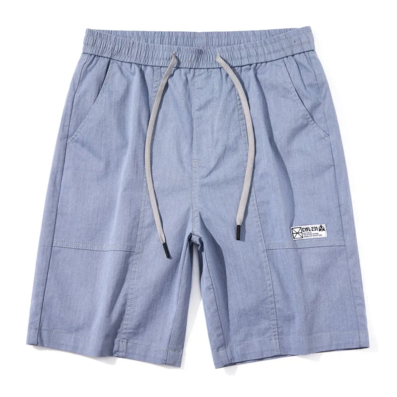 

Шорты мужские джинсовые однотонные, тонкие повседневные модные прямые джинсовые шорты в Корейском стиле, молодежная уличная одежда, лето