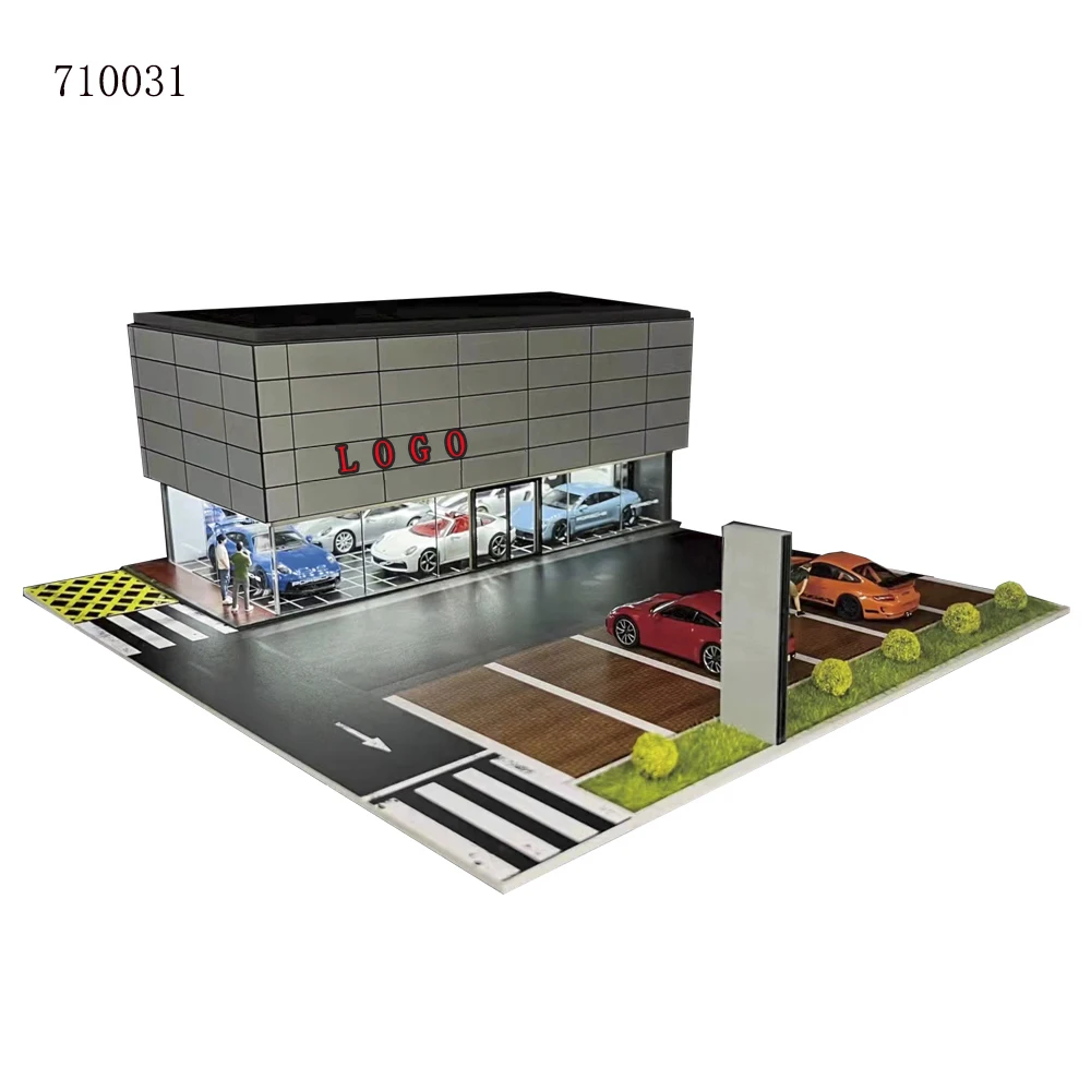 

1:64 G Fans Car Dioramas Parking Lot Led Lights Vehicle Display Collection Display Usb Connector Car Store Models