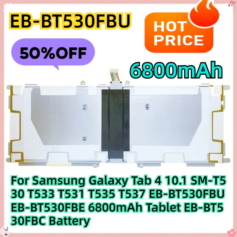 Для Samsung Galaxy Tab 4 10 1 SM-T530 T533 T531 T535 T537 EB-BT530FBU EB-BT530FBE 6800 мАч планшет EB-BT530FBC аккумулятор