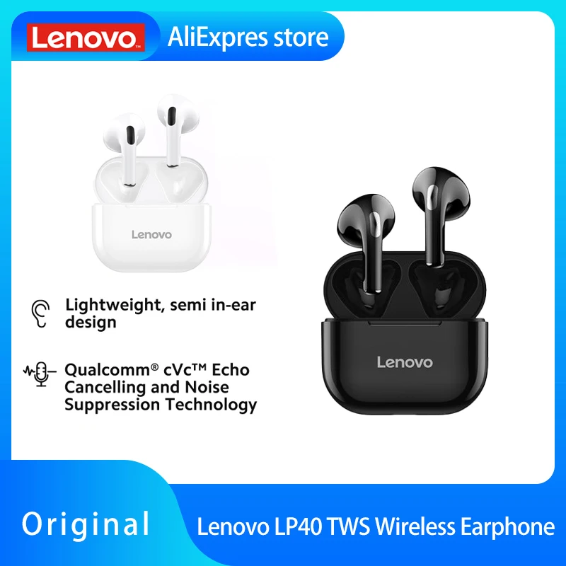 

Original Lenovo LP40 TWS Wireless Headphones Bluetooth Earphones Touch Control Sport Headset Stereo Earbuds Long Standby 230mAH
