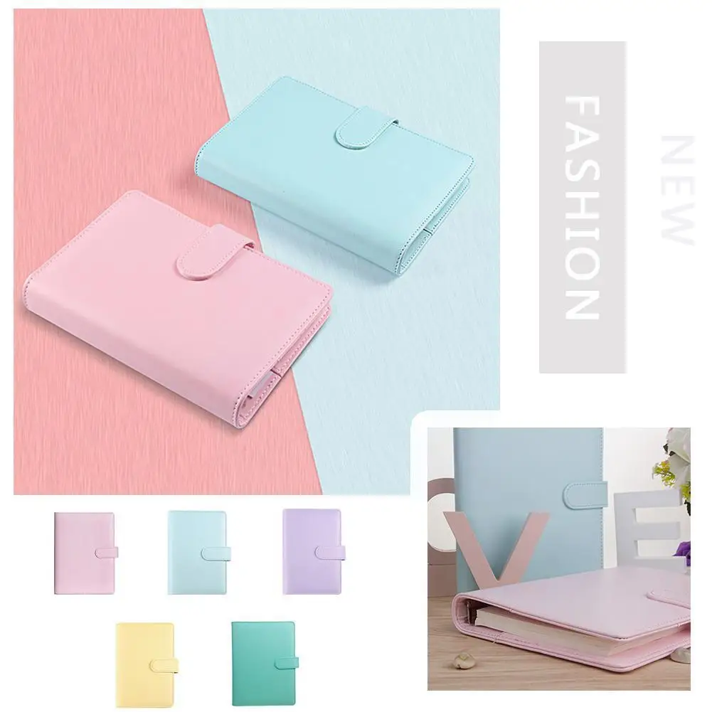

A5/6 Macaron Loose-leaf Hand Book Ring Binder Notebook Planner Weekly Cute Multifunctional Pu Diary Stationery Notebook Mon F2j4