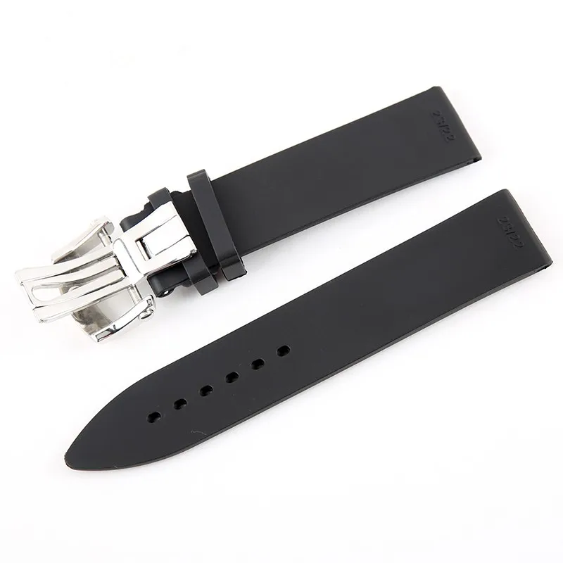 23mm Black Replacement Rubber Silicone Watchband Strap Fits For Chopard Watch