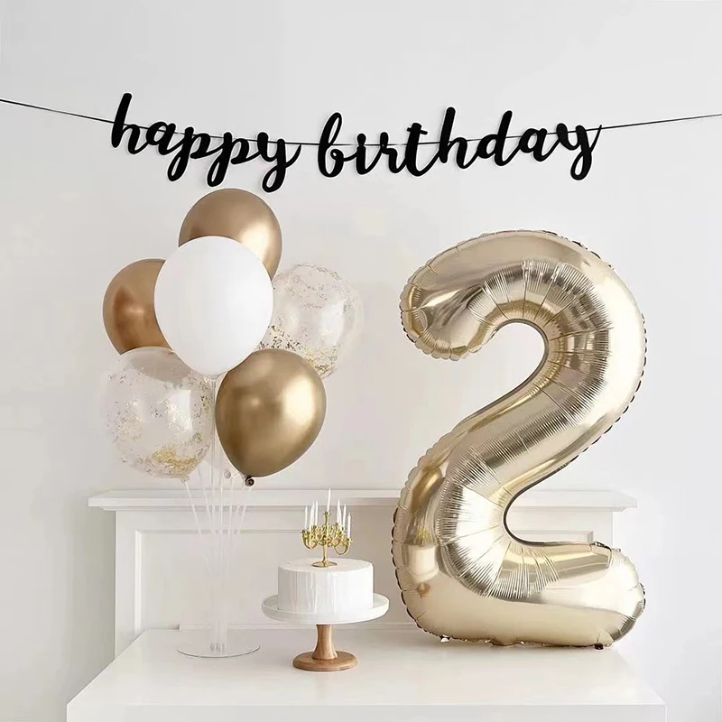 40 - дюймовое шампанское золотая цифровая фольга воздушные шары цифры 0 9 детский