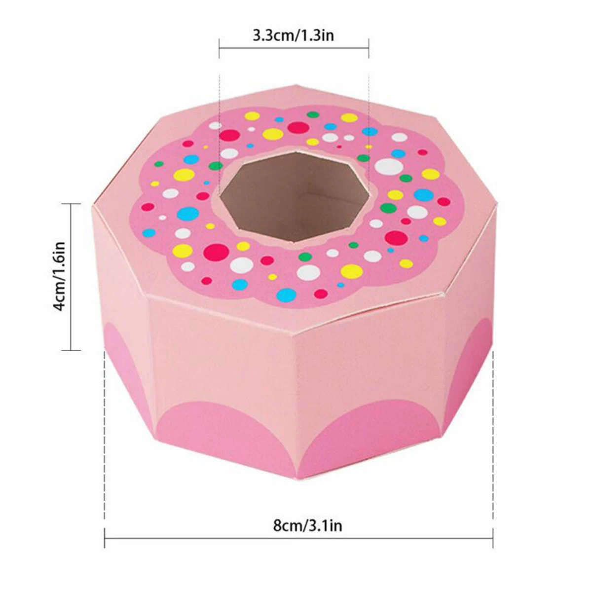 20 Pcs Donut Candy Box Hexagon Sweet Chocolate Box Donut Theme Party Wedding Favor Gift Birthday Kids Cake Packaging