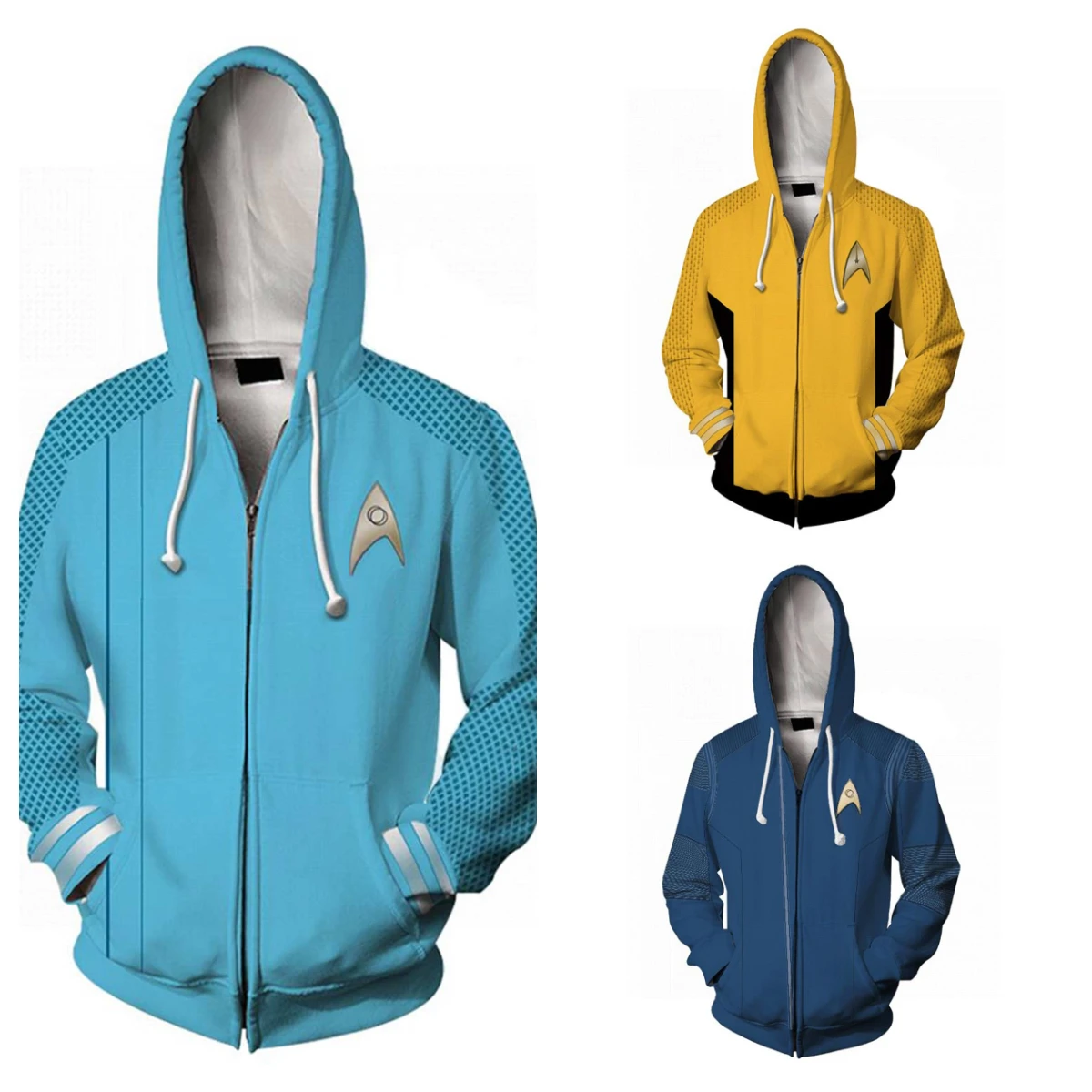 

Trek: Strange New Worlds Cosplay Hoodie 3D Printed Hooded Sweatshirt Men Women Casual Streetwear Zip Up Jacket Coat