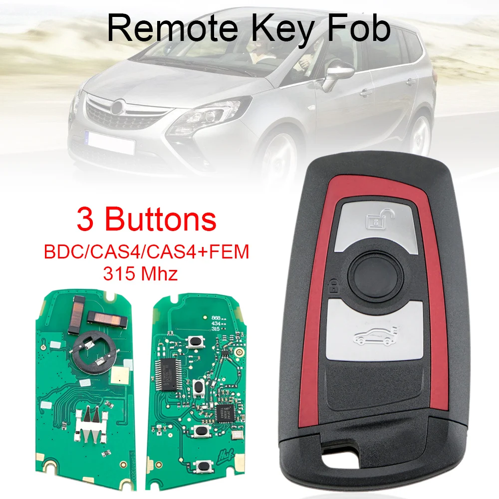 

3 Buttons Remote Car Key Fob Replacement 315MHz /868MHz / 433MHz Fit for BMW 5 7 F Series FEM / BDC CAS4 CAS4+ BMW F20-F36