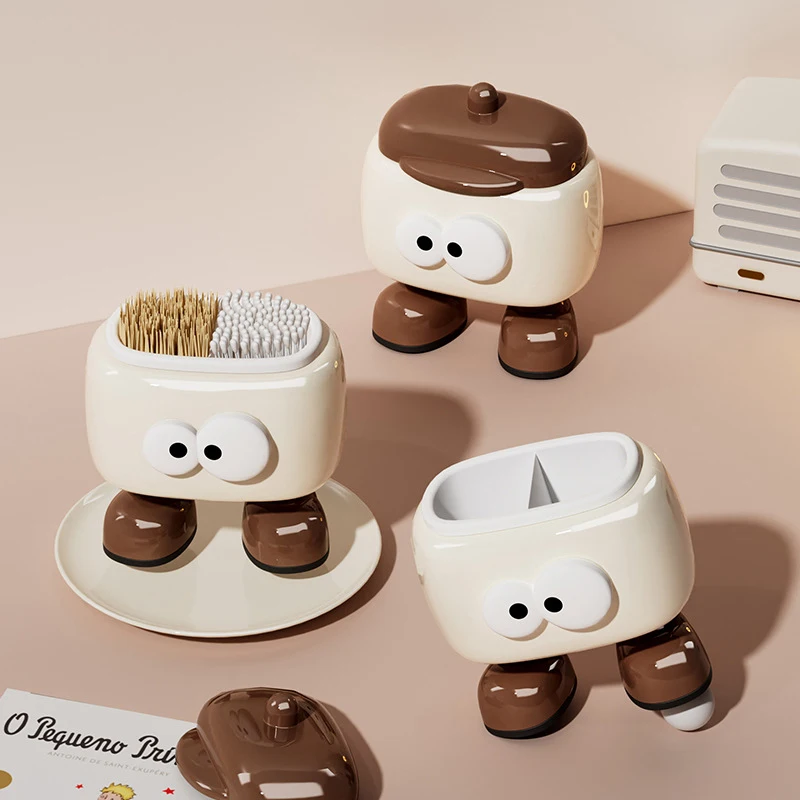 Креативный держатель Qtip с крышкой коробка для ватных тампонов дисков органайзер