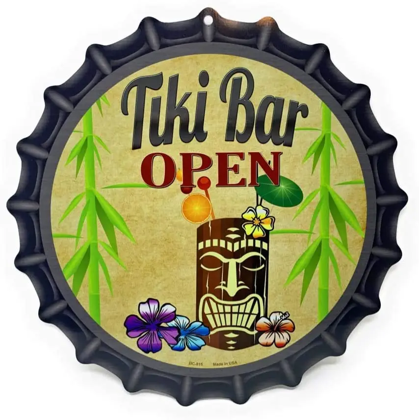 

Tiki BAR открытая Бутылочная крышка в форме вида для бара Gameroom Wall