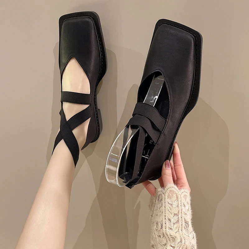 

2022 Retro Fashion Mary Jane Women's Shoes Spring and Autumn New British Style Generous Toe Solid Color Single Shoes