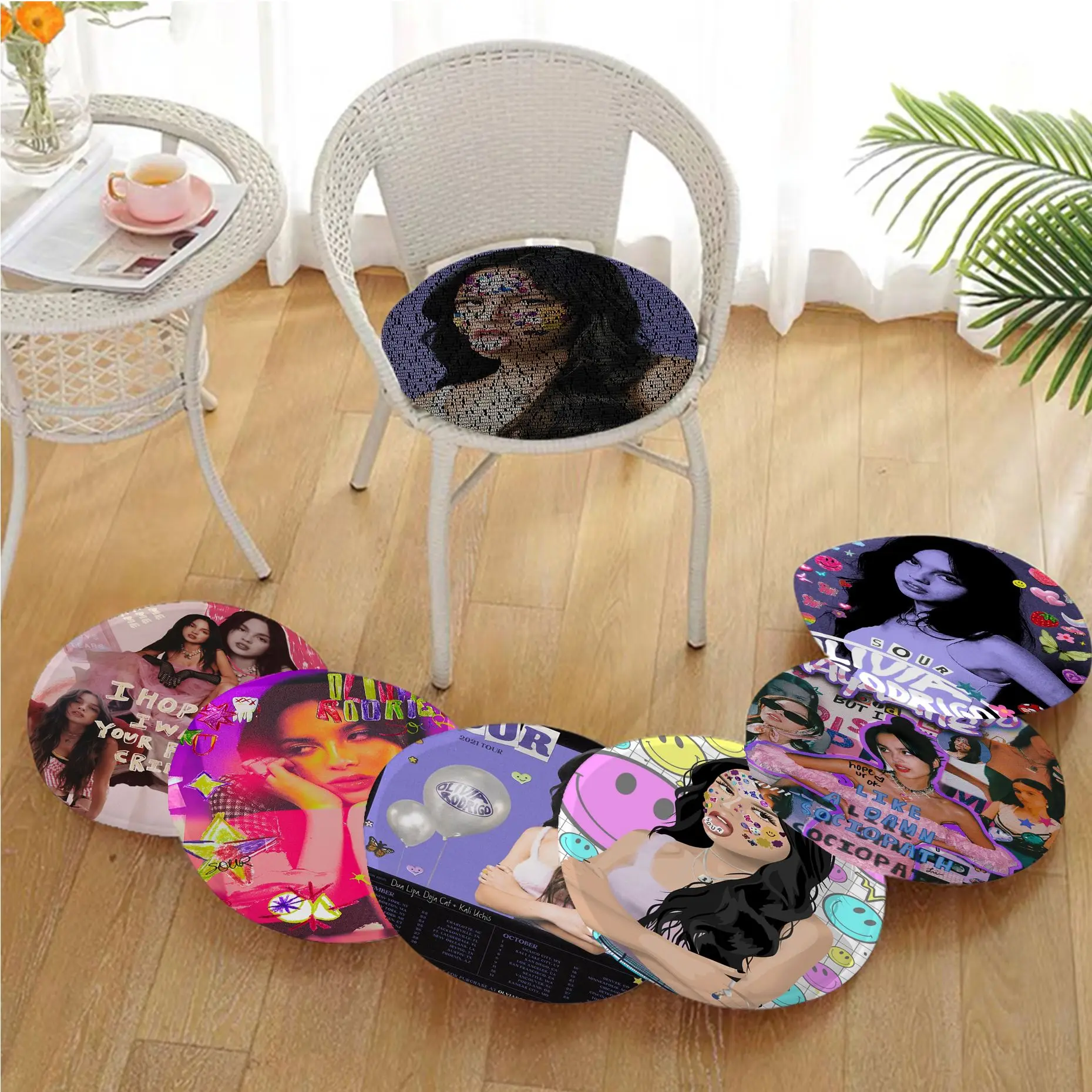 

Olivia Rodrigo Sour Creative Seat Cushion Office Dining Stool Pad Sponge Sofa Mat Non-Slip Stool Seat Mat