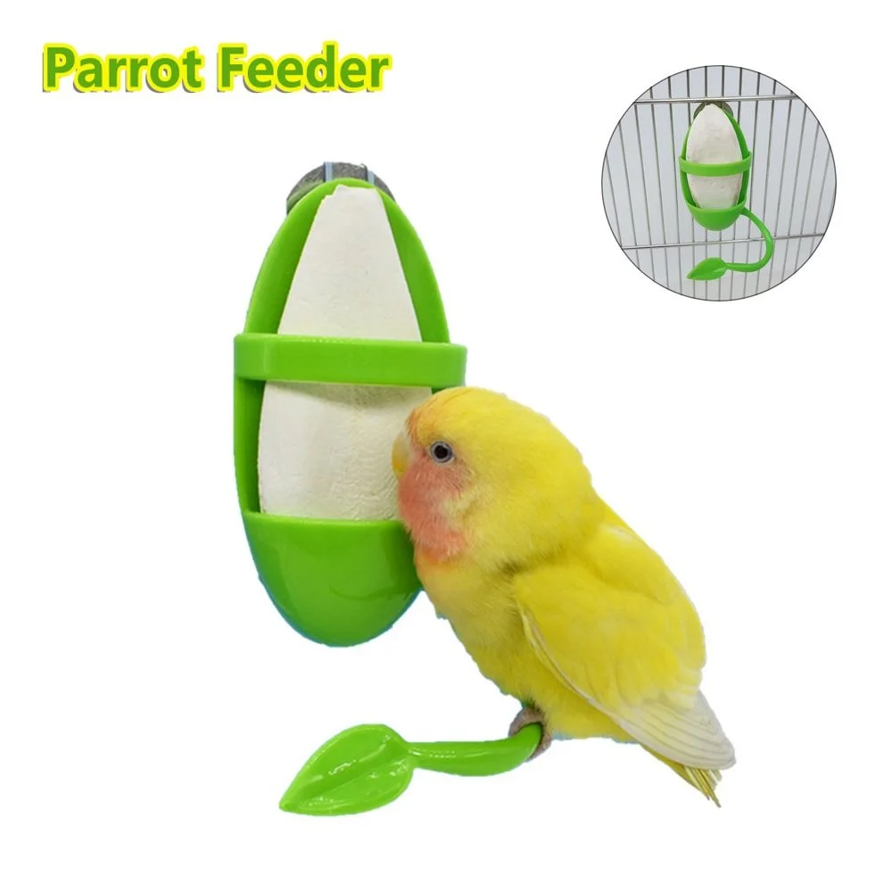 

New Parakeet Budgie Cockatiel Plastic Green Parrot Feeder Cage Hammock Hanging Swings Bird Chew Toy