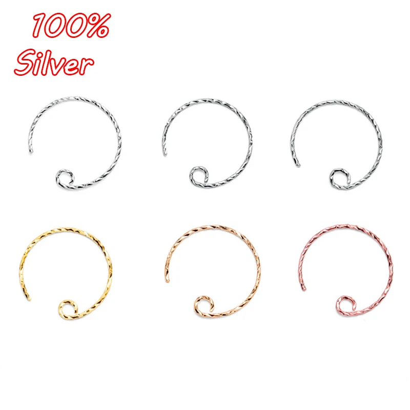 

1Pair 925 Sterling Silver Color Ear Hook U-Shaped Ear Hook DIY Earrings Accessories Gold-Plated Twist Ear Hook