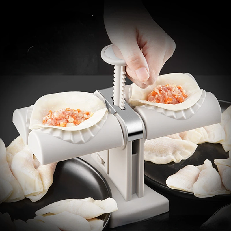 

Automatic Dumpling Artifac Dumpling Mould Lazy Must-Ravioli Making Mold Appliance Automatic Double Head Dumpling Making Artifact