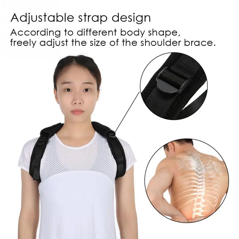 Регулируемый Корректор осанки для верхней части спины и плеч корсет взрослых