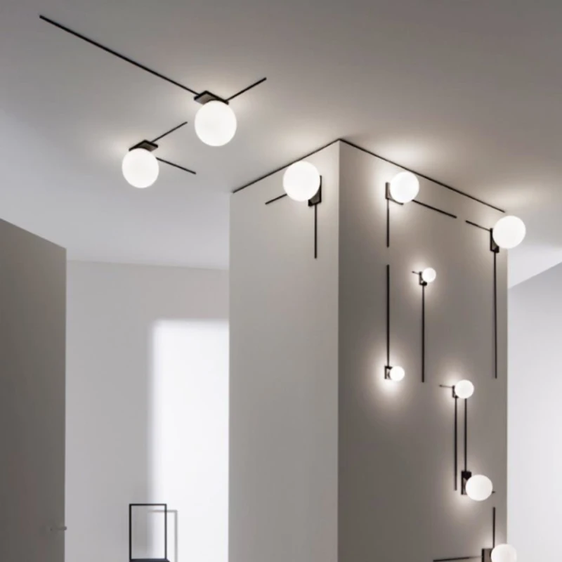 Современная Настенная Светодиодная лампа из белого стекла в скандинавском стиле