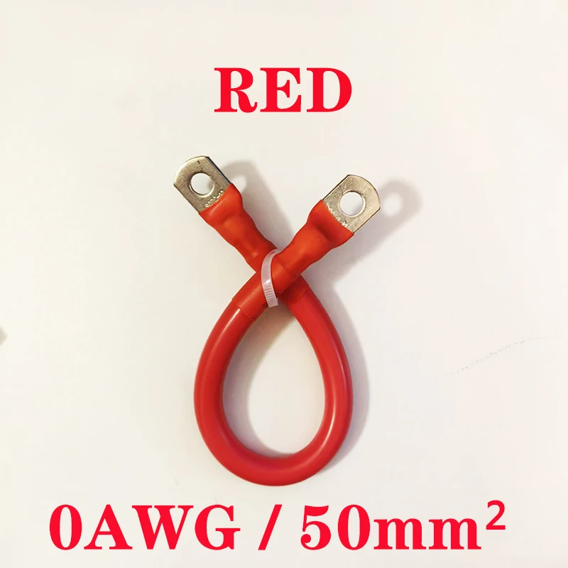

0AWG 50 мм2 20-200 см аккумуляторный кабель, провод из мягкого силикона и луженой меди, терминал для высокопроизводительного автомобильного инвертора на солнечной батарее