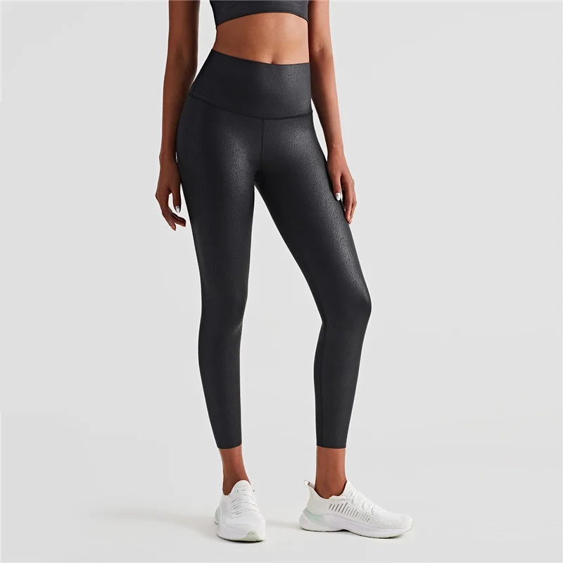 Women Fitness Sports Pants Bronzing Printing Tie-dye Seamless Foot High Waist Tights Yoga Leggings Soft Comprehensive Training