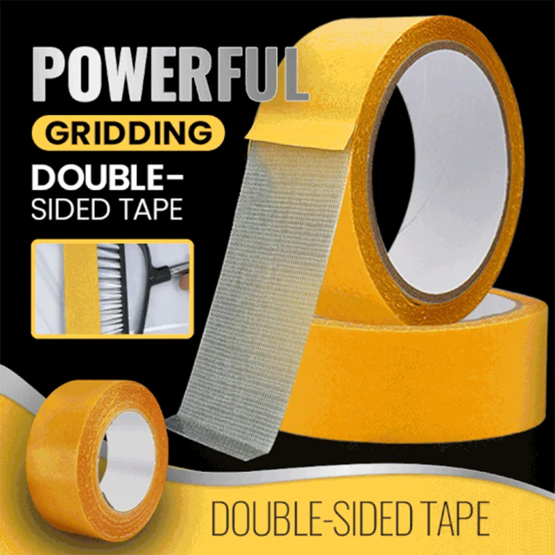 

1roll 20M Powerful Transparent Gridding Double-sided Tape Super Strong Two Sided Adhesive Tape Glass Grid Fiber Adhesive Tapes