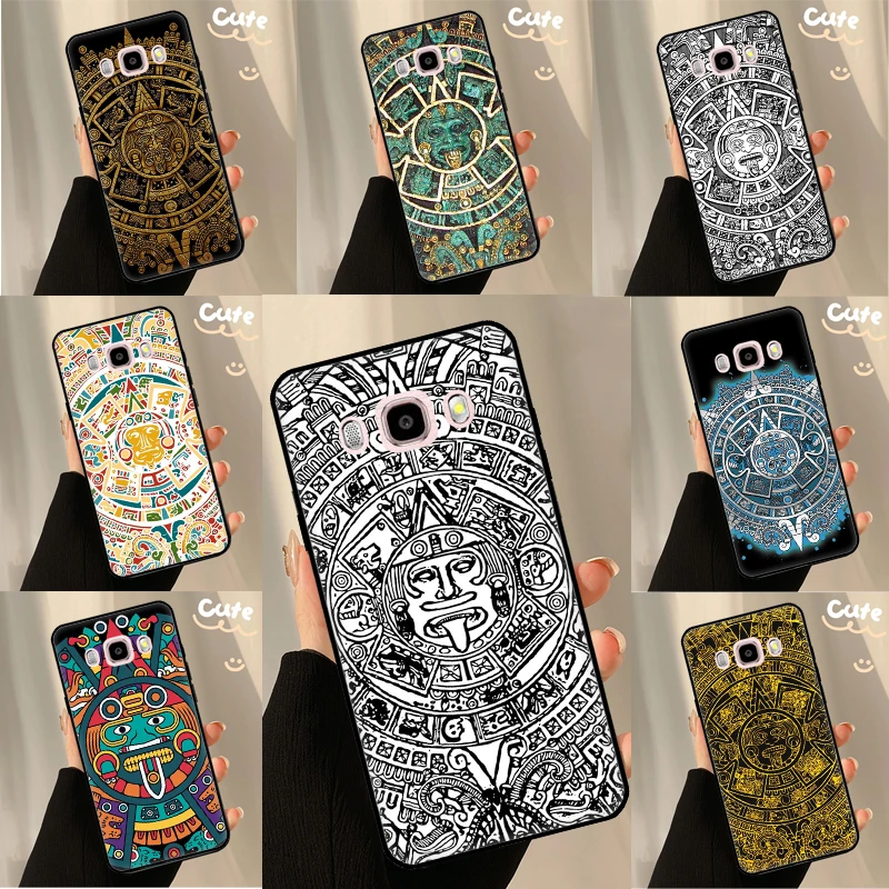 Чехол с календарём на ацтекском языке для Samsung J7 J3 J5 2017 A3 A5 J1 2016 A6 A8 J4 J6 Plus A7 A9 J8 2018
