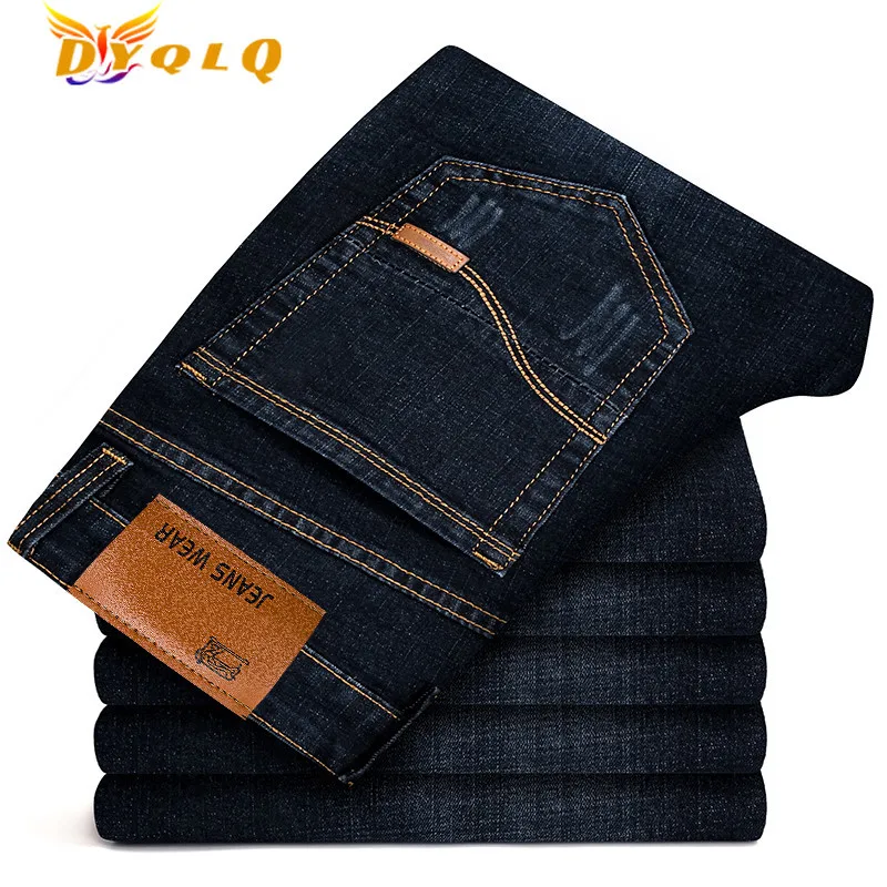 

Dyqlq New Men's Black Jeans Business Fashion Classic Stretch Slim Trousers For Men