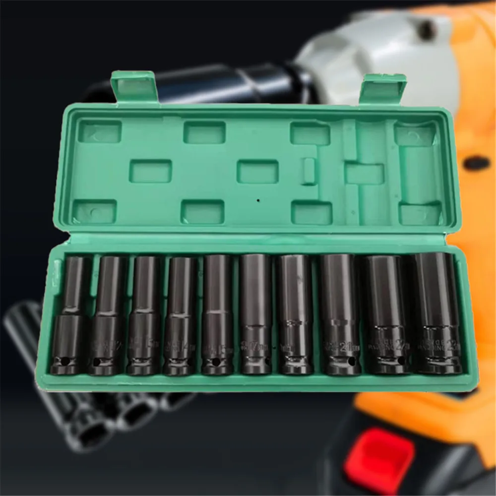 1/2 Deep Impact Wrench 8-24mm Socket Set Hexagon 78mm Length