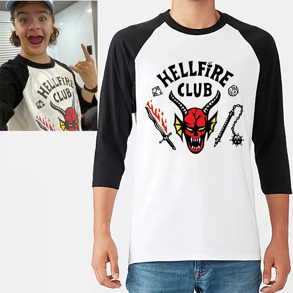 

Long Sleeve Stranger Things 4 TShirt Women Men T-shirt Hellfire Club Tshirt Kids Three Quarter Funny Tee Shirt Clothes Unisex