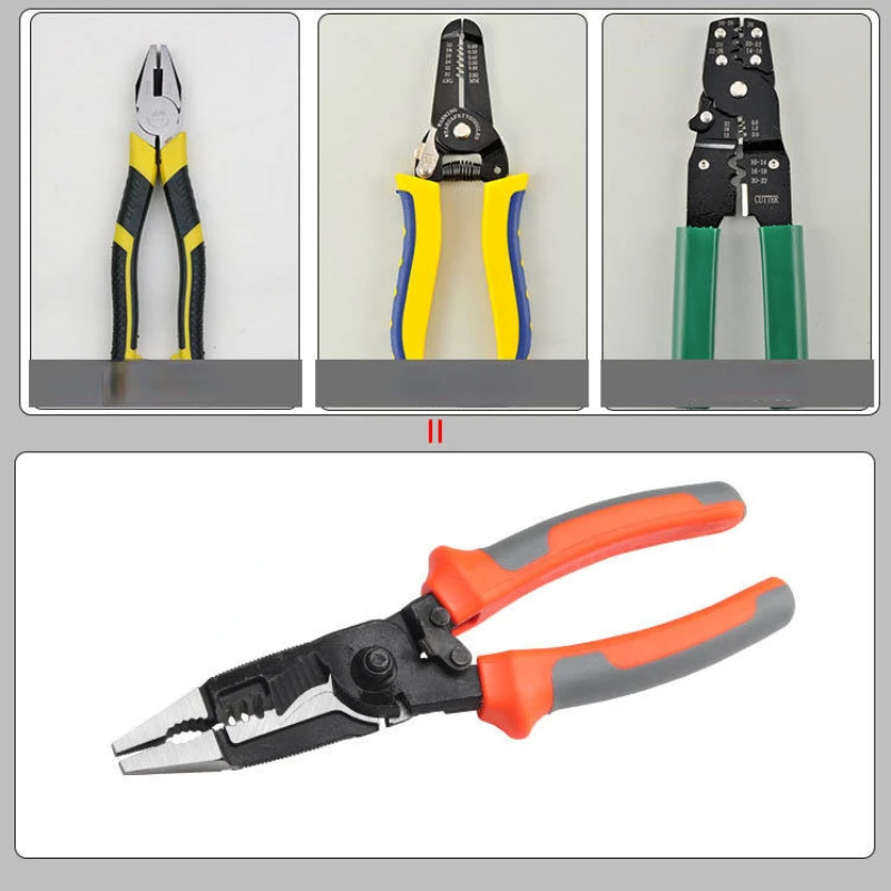 

8-inch Multi-function Electrician Wire Stripper Manual Electric Cable Peeling Crimping and Cutting Wiring Pliers Nextool