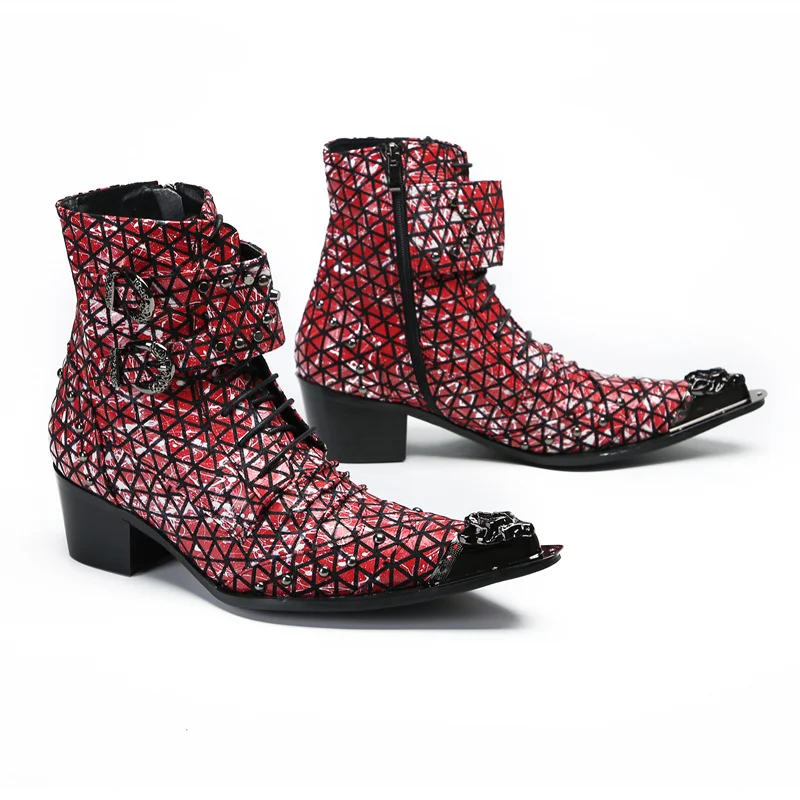 Мокасины мужские кожаные в клетку Модная стильная обувь ручной работы туфли на