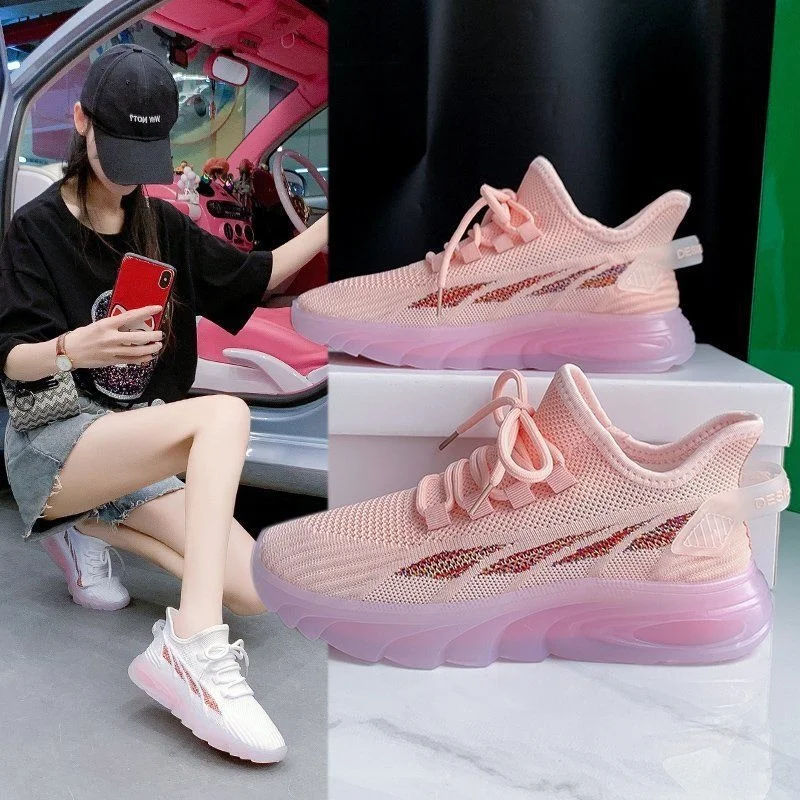 

Summer casual with jelly bottom 2023 women's shoes breathable student running sneakers zapatos para mujeres chaussure femmes