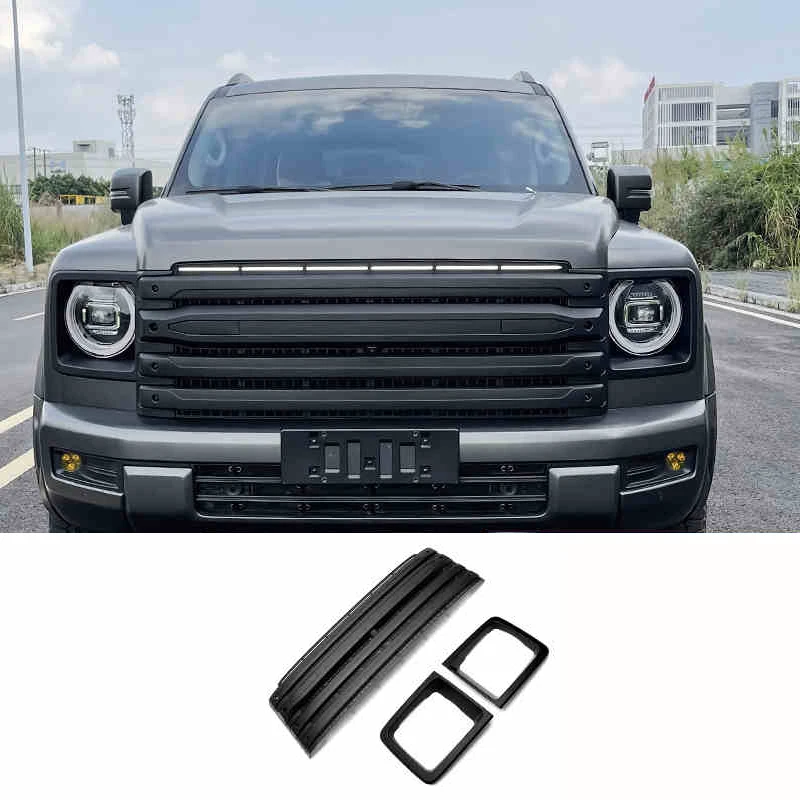 

Передняя сетка автомобиля, черная накладка на решетку, подходит для GWM Great Wall Haval H9 2th 2024, аксессуары для внешней модификации