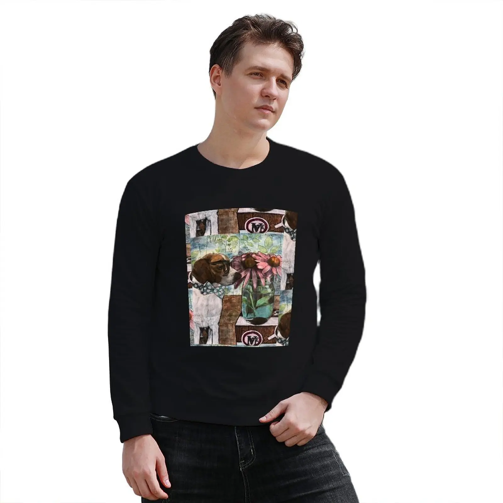 Beagle botanical love пуловер с капюшоном осенняя куртка мужская толстовка