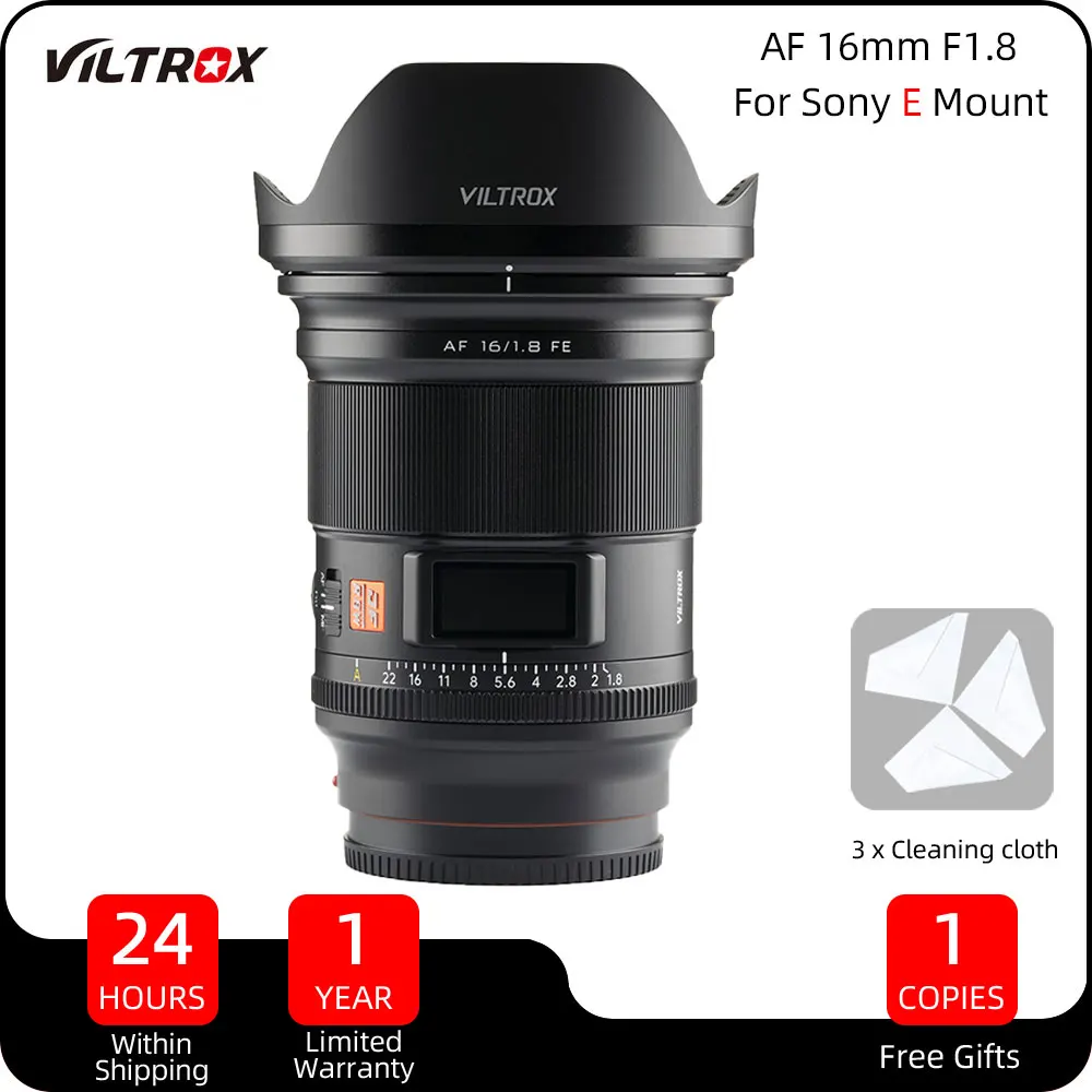Viltrox 16mm f1.8 AF Full Frame Ultra Wide Angle Large Aperture Auto Focus Lens For Sony E Mount Camera Lente ZVE10 A7III A6300
