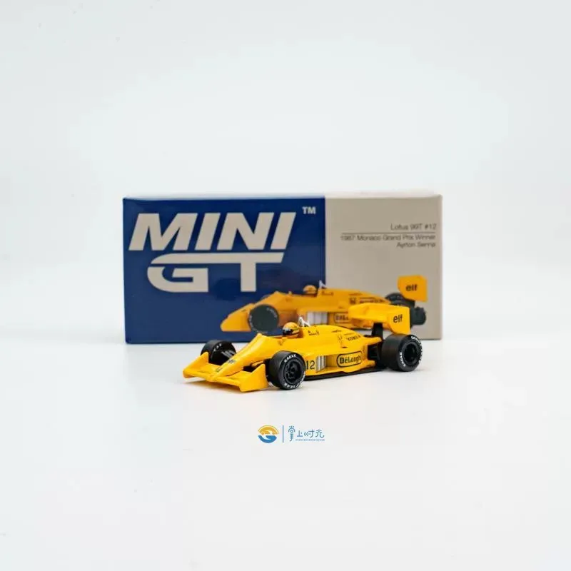 Фото MINI GT 1/64 Lotus 99T Ayrton Senna Toleman TG184 # 19 # Коллекционная модель гоночного автомобиля F1 12 Monaco, литая под давлением, для мальчиков, подарок №3