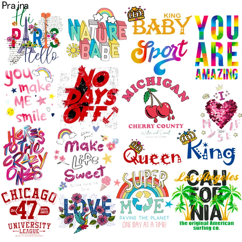 Термоклейкая аппликация Prajna с радужными буквами для одежды |