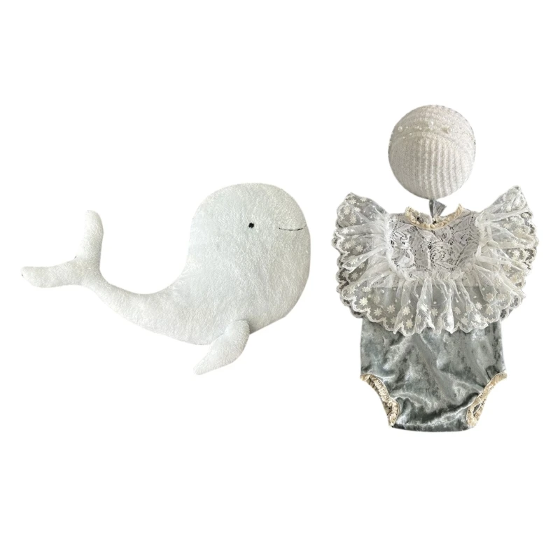 

Newborn Shower Gift Photo Clothing Headdress Jumpsuit Baby Photo Posing Cushion