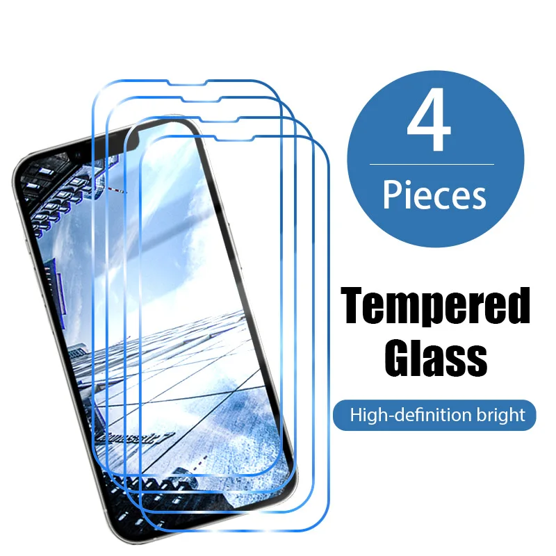 

4 шт. Защитное стекло для iPhone 13 12 11 Pro Max Mini Закаленное стекло для iPhone 7 8 6 6S Plus X XR Xs Max SE 2020