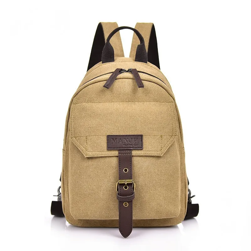 

New trend casual fashion backpack men's retro canvas backpack women's sports two-back backpack messenger bag