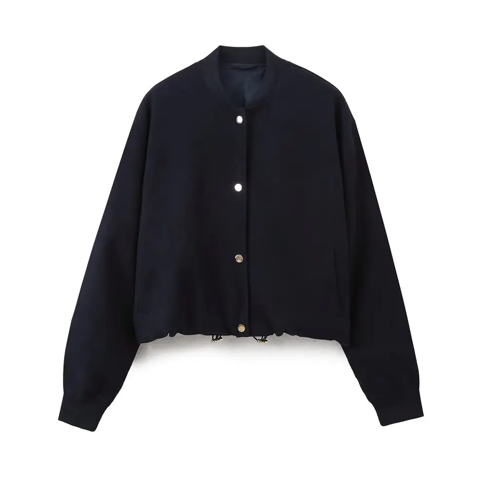 PB &amp ZA Женская осенняя новинка 2024 модная куртка-бомбер пальто широкие брюки