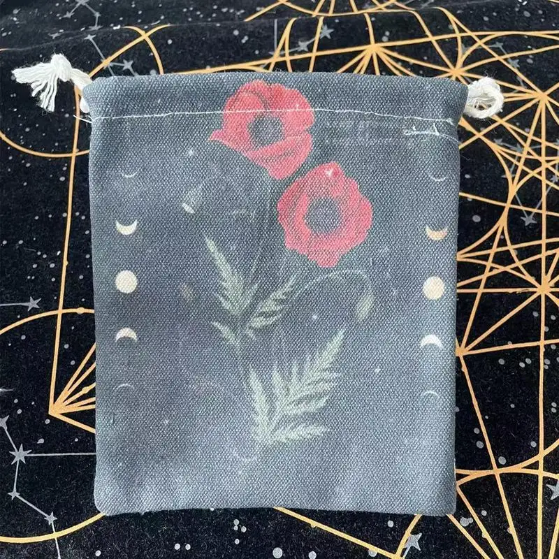 

Tarot Storage Bag Moon Phase Tarot Bags And Pouches Moon Print Tarot Deck Oracle Cards Jewelry Pouch Board Game Accessories